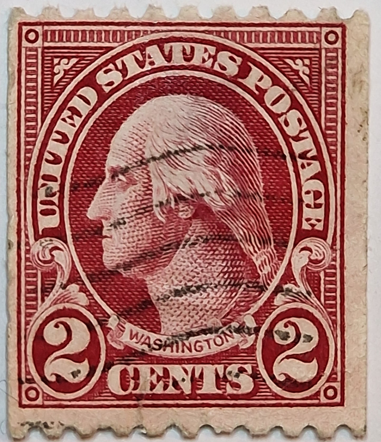 Briefmarke USA United States Postage gestempelt 2 Cents George Washington Rot um 1917